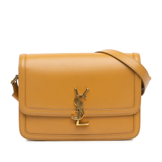 Saint Laurent Medium Leather Solferino Satchel In Box Brown