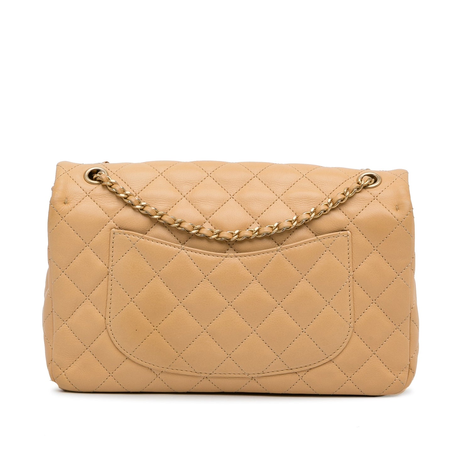 Chanel Medium Classic Lambskin Metal Edge Shoulder Bag Yellow