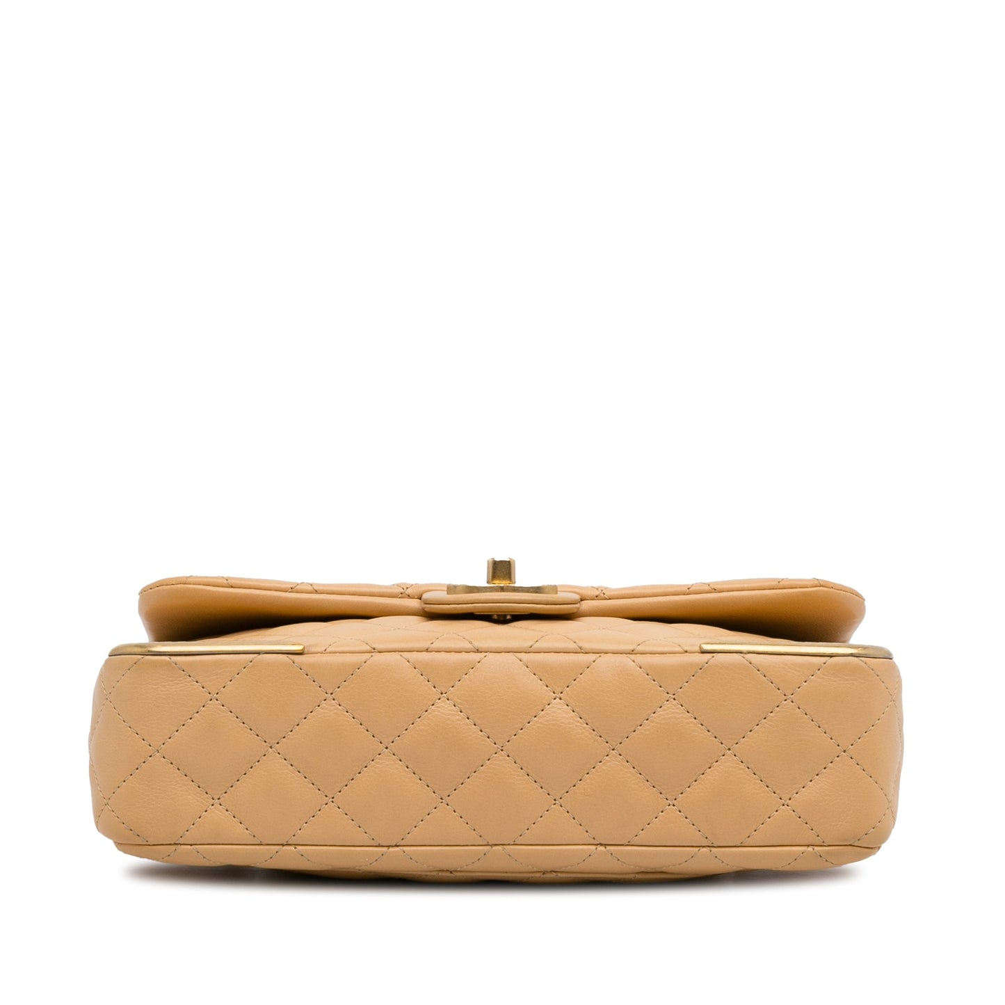 Chanel Medium Classic Lambskin Metal Edge Shoulder Bag Yellow