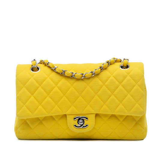 Chanel Medium Classic Jersey Double Flap Yellow