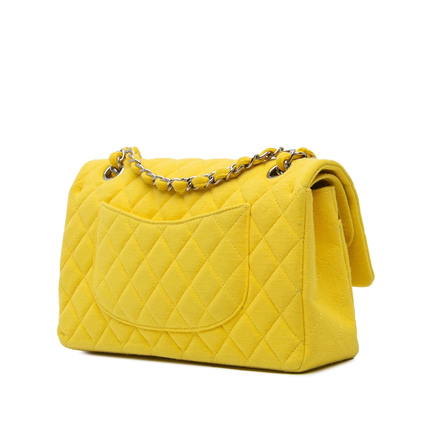 Chanel Medium Classic Jersey Double Flap Yellow