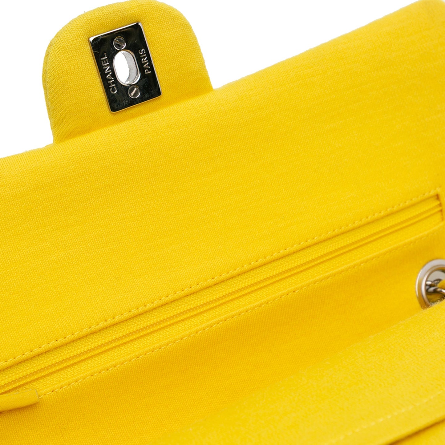Chanel Medium Classic Jersey Double Flap Yellow