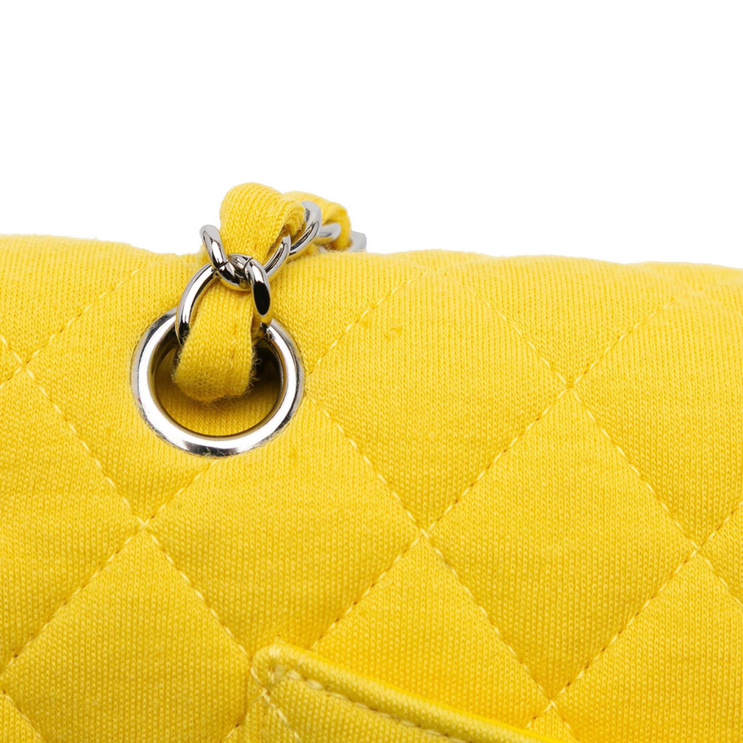 Chanel Medium Classic Jersey Double Flap Yellow