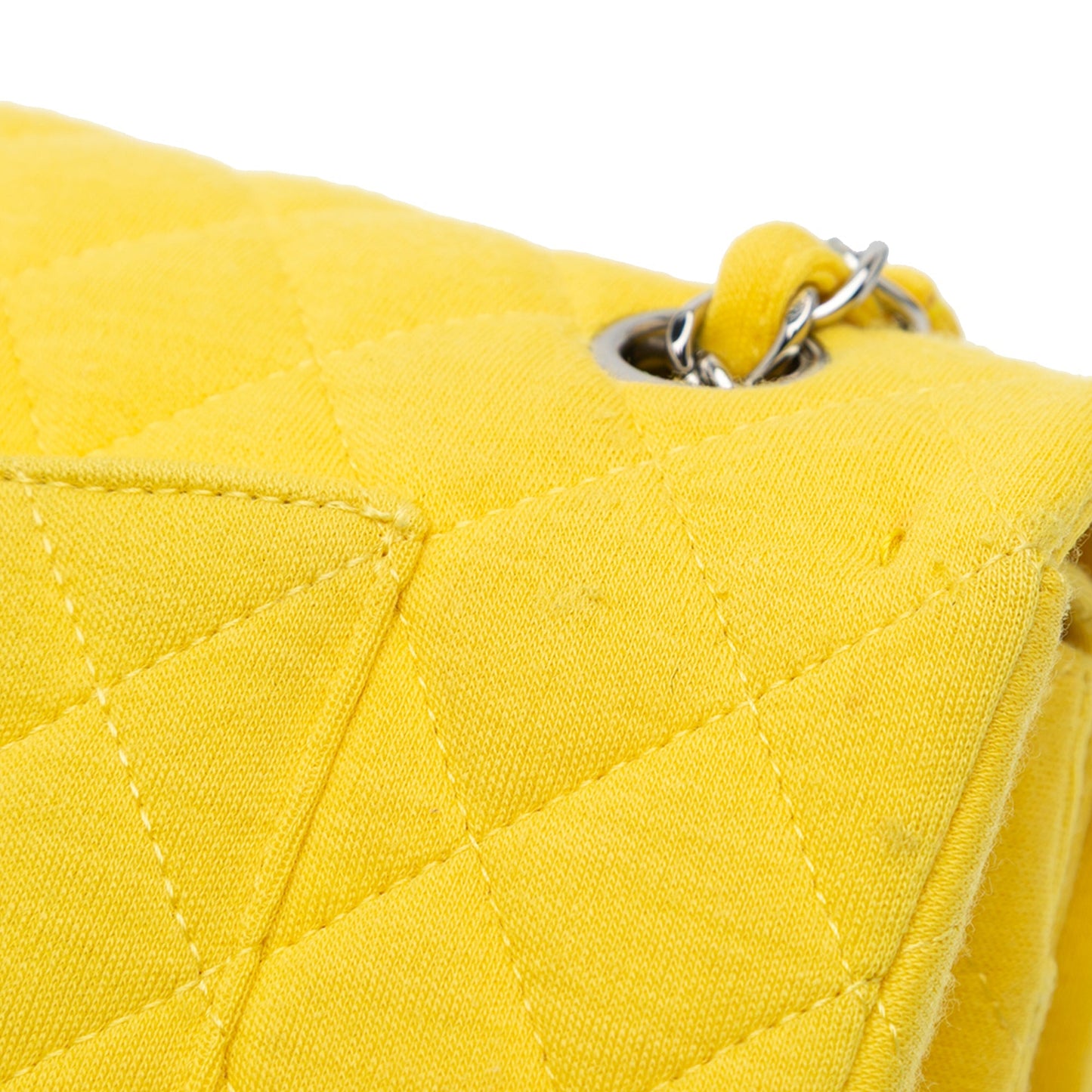 Chanel Medium Classic Jersey Double Flap Yellow