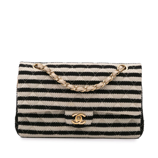 Chanel Medium Classic Jersey Coco Sailor Double Flap Black