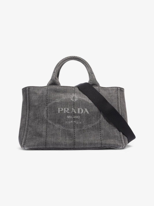 Prada Canapa 2 Way Bag Black Denim