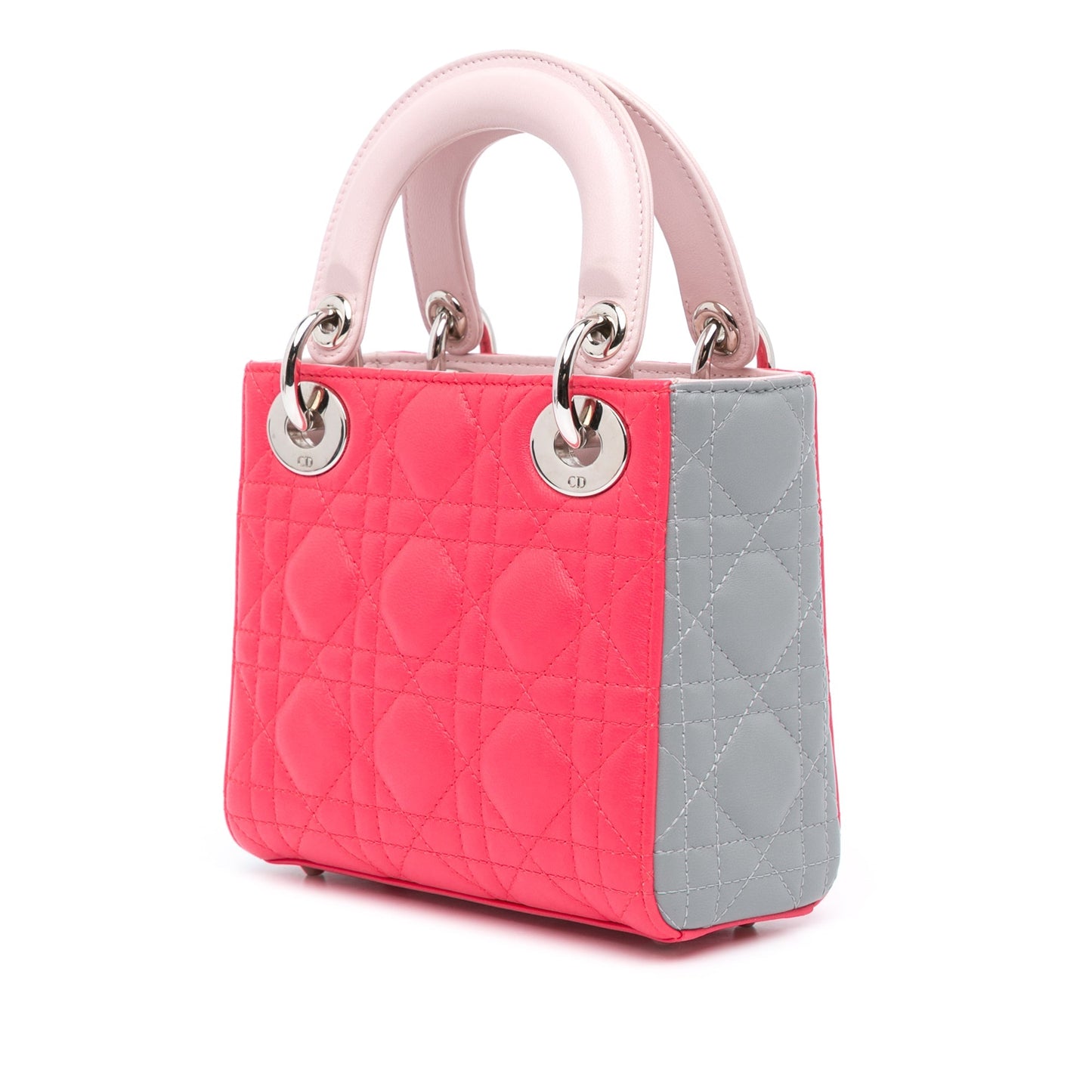 Dior Mini Tricolor Lambskin Cannage Lady Dior Pink