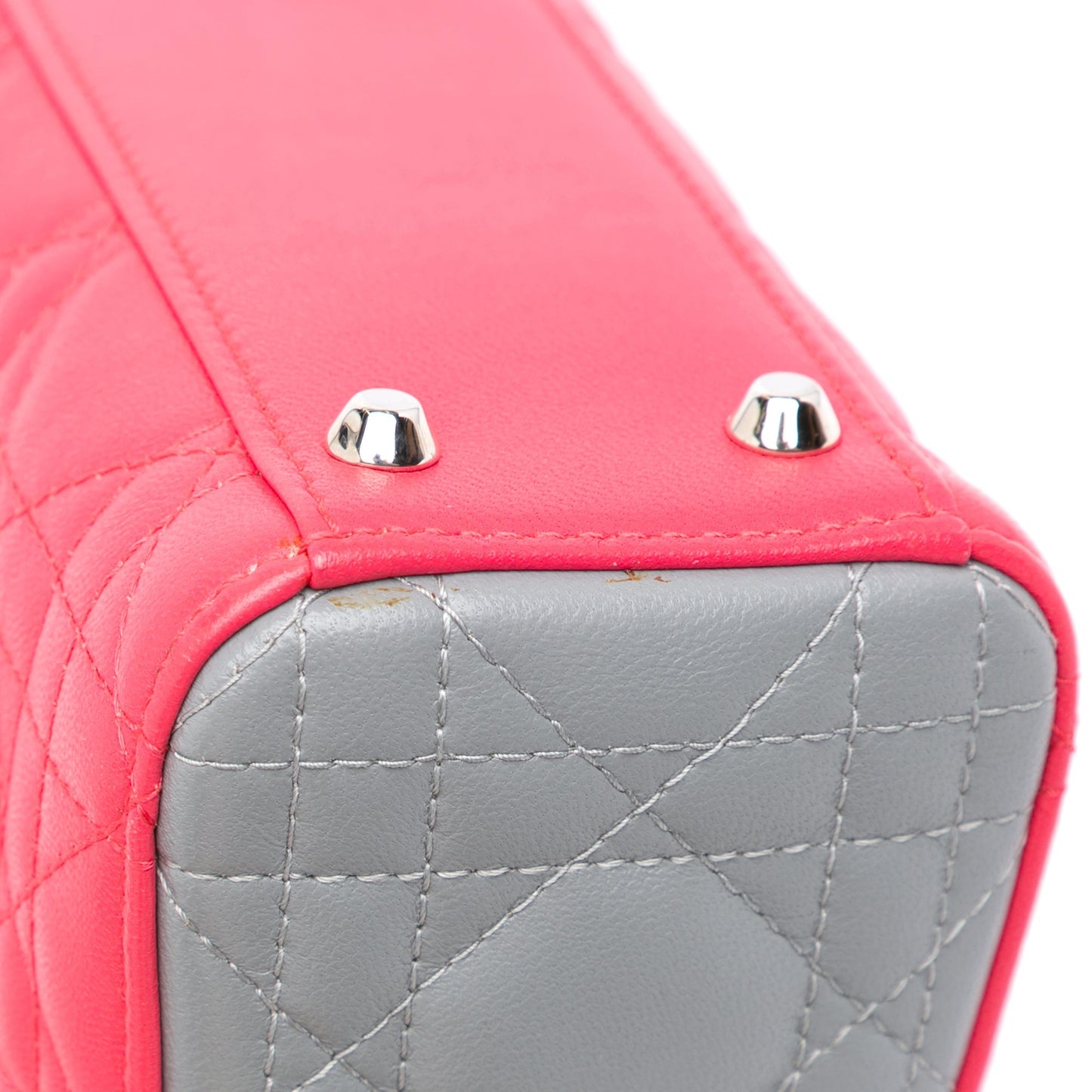 Dior Mini Tricolor Lambskin Cannage Lady Dior Pink