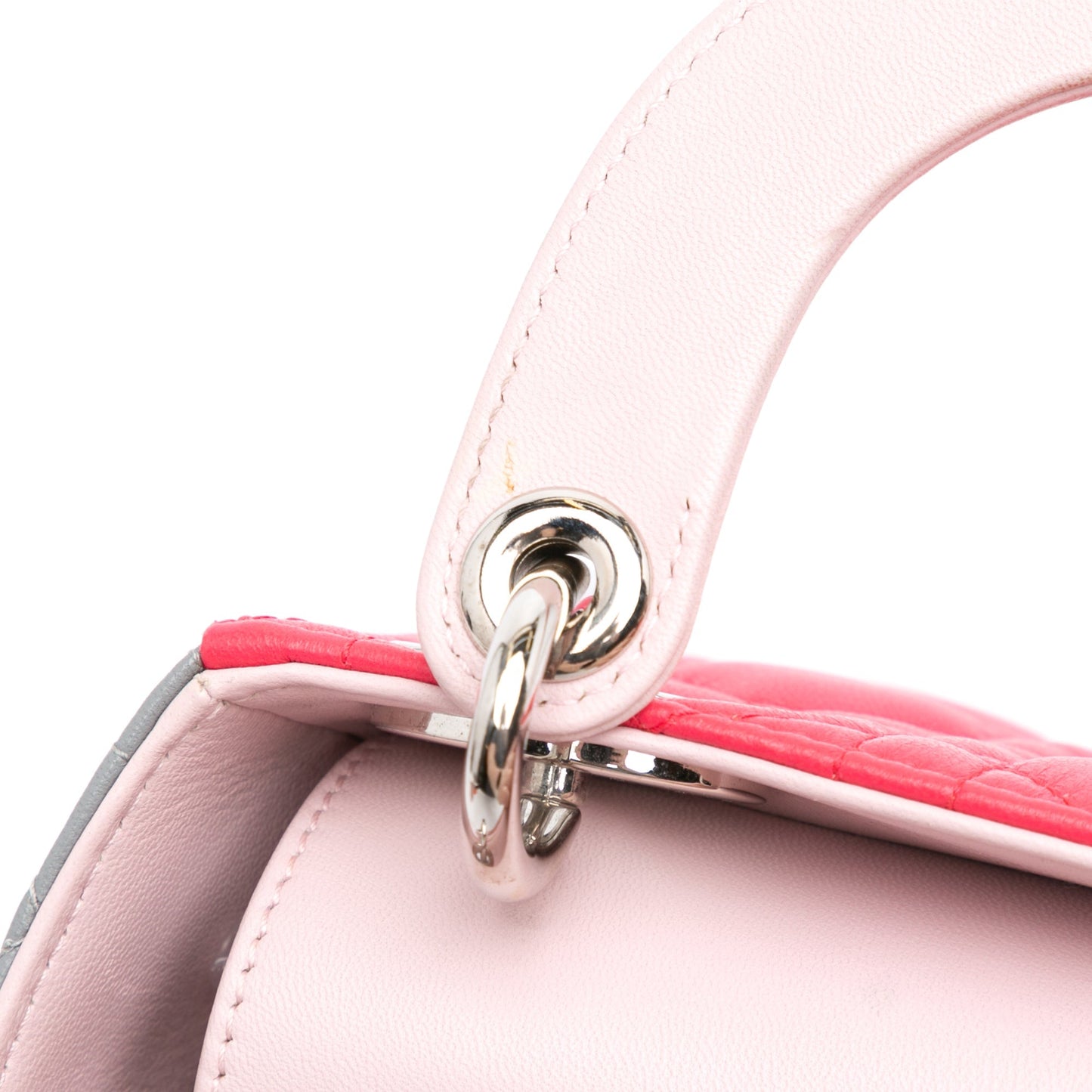 Dior Mini Tricolor Lambskin Cannage Lady Dior Pink