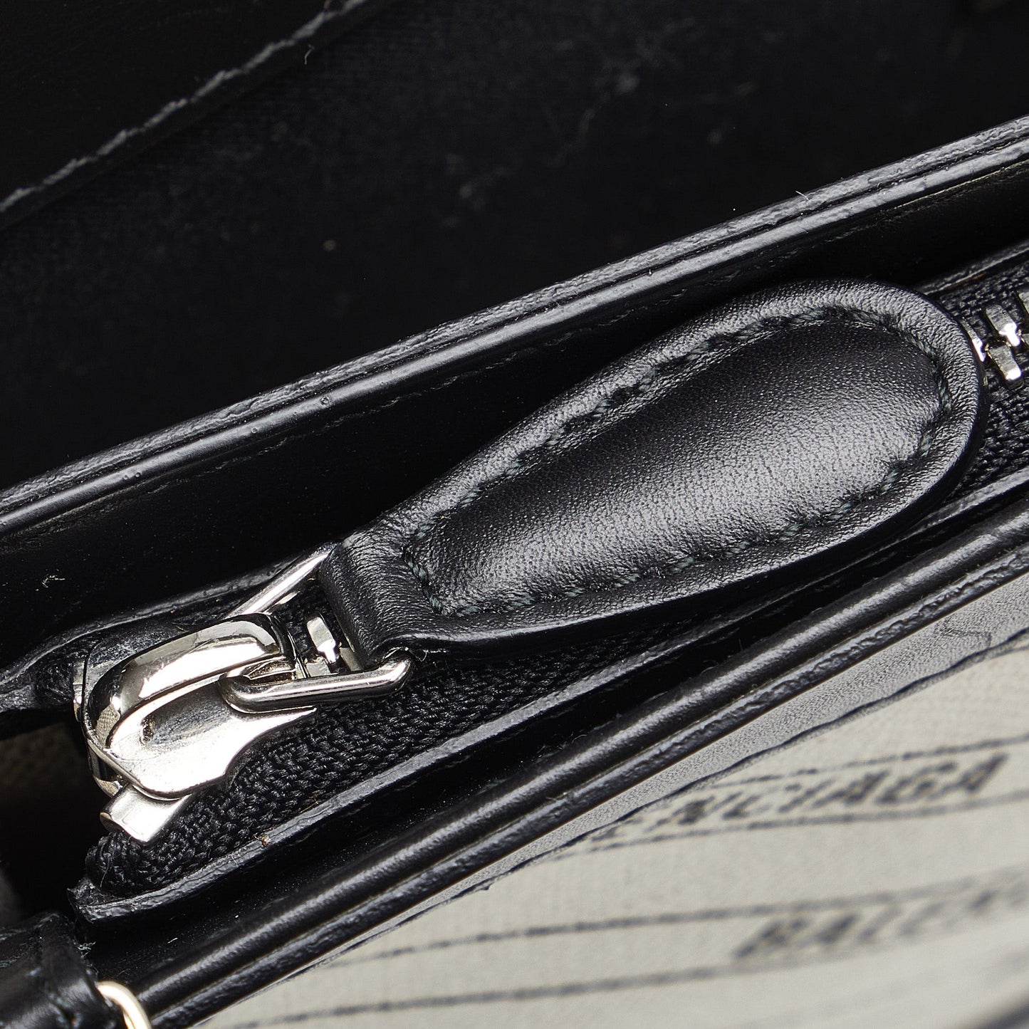 Balenciaga All Over Logo Navy Pochette S White