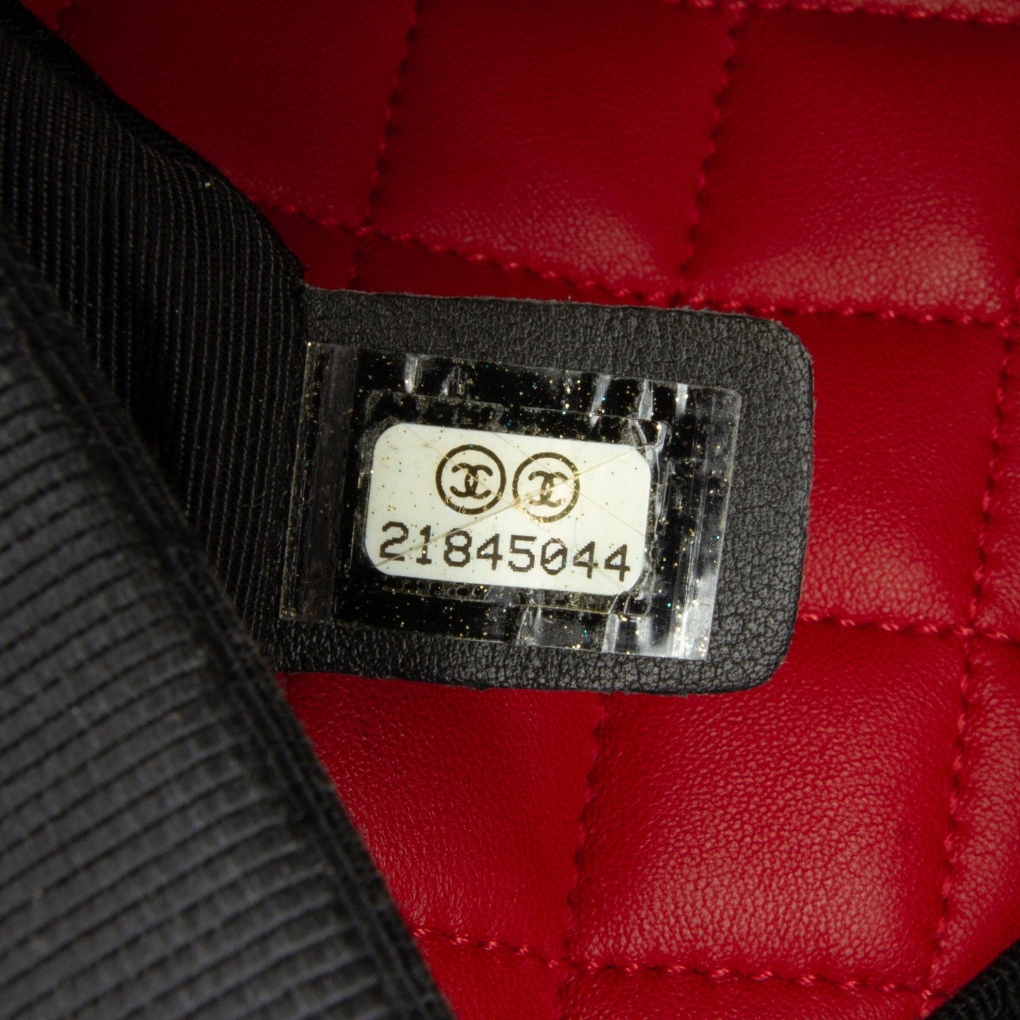 Chanel CC Grossgrain trim Lambskin Flap Shoulder Bag Red
