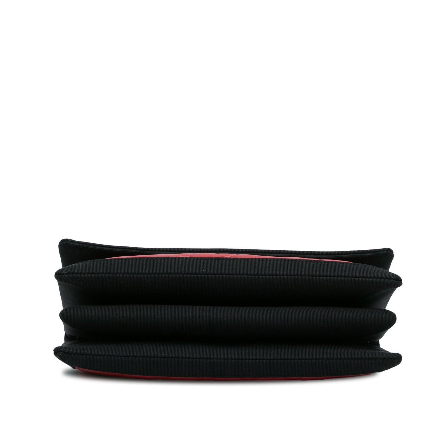 Chanel CC Grossgrain trim Lambskin Flap Shoulder Bag Red