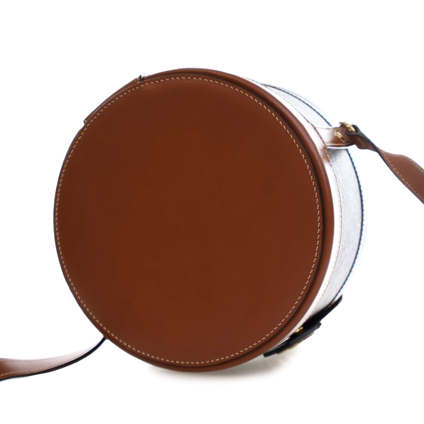 Celine Medium Triomphe Coated Canvas Tambour Crossbody Brown