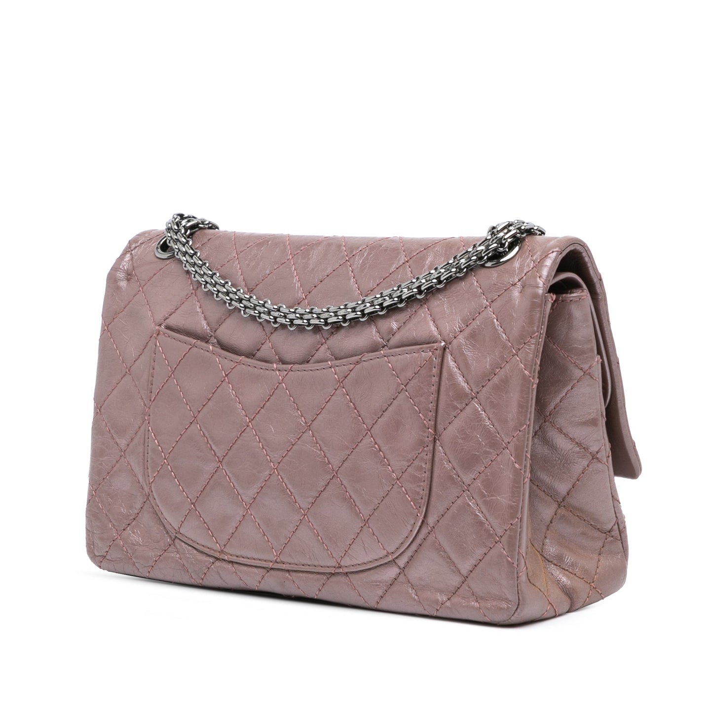 Chanel Reissue 2.55 Aged Metallic Calfskin Double Flap 226 Pink
