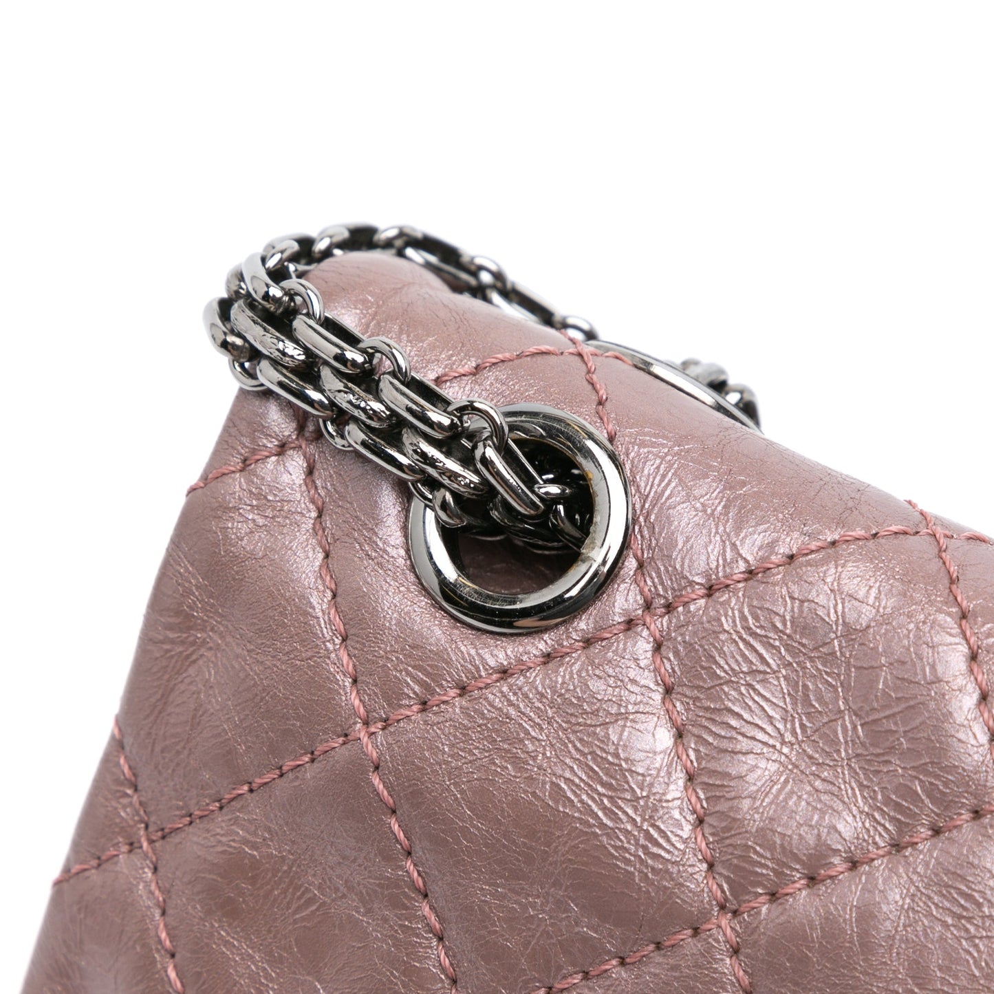 Chanel Reissue 2.55 Aged Metallic Calfskin Double Flap 226 Pink
