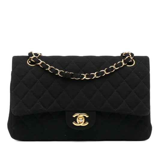 Chanel Medium Classic Jersey Double Flap Black