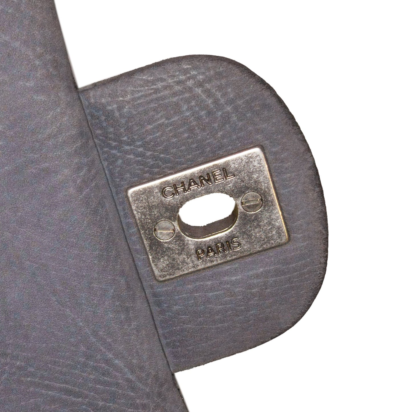 Chanel Medium Classic Nubuck Double Flap Gray