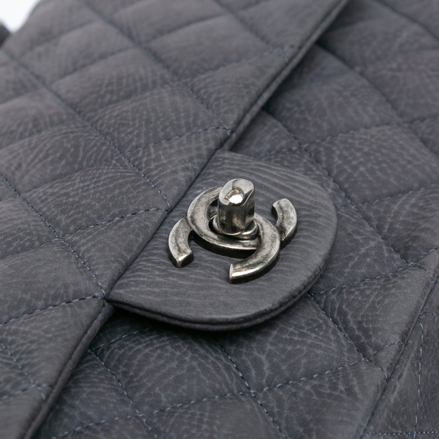 Chanel Medium Classic Nubuck Double Flap Gray