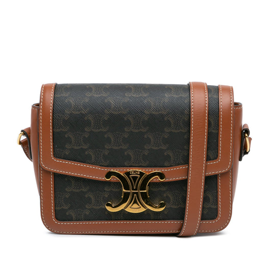 Celine Teen Coated Canvas Triomphe Crossbody Brown
