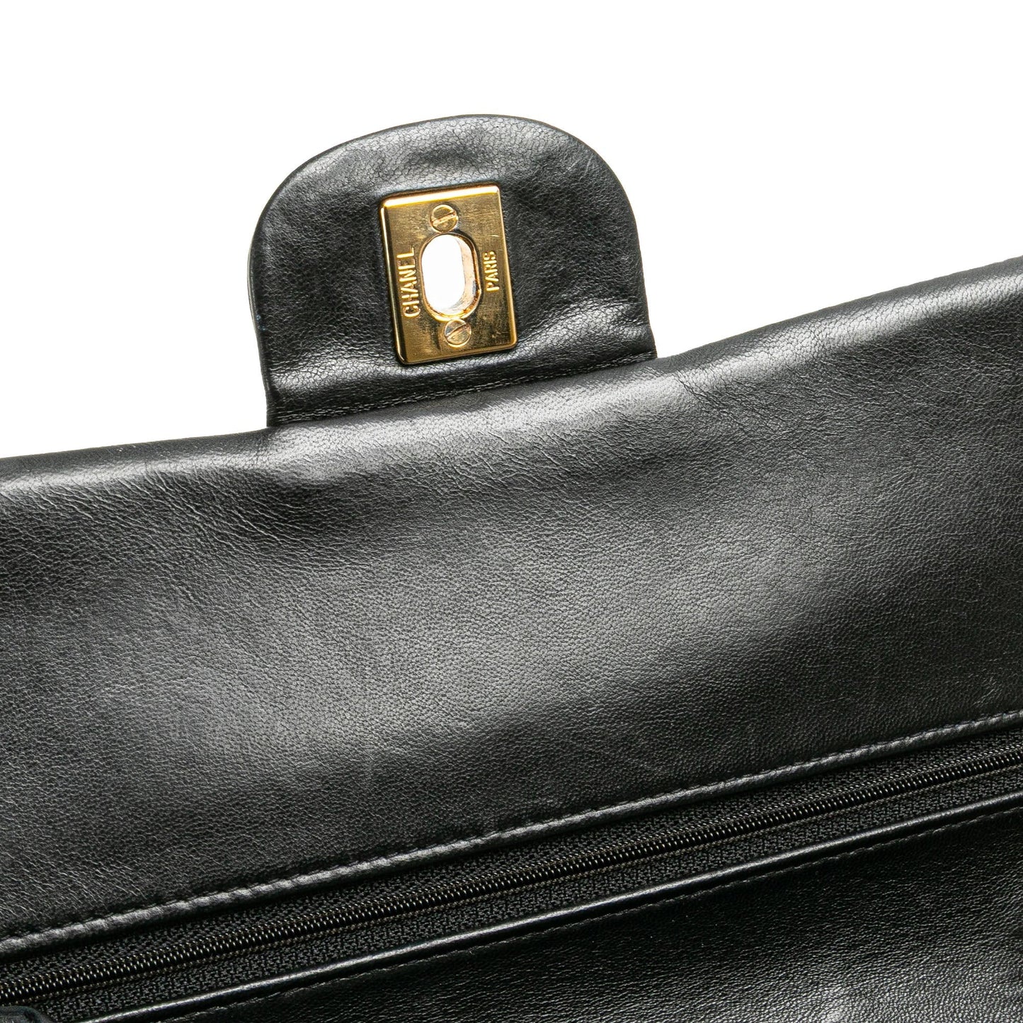 Chanel Medium Classic Chevron Lambskin Double Flap Black