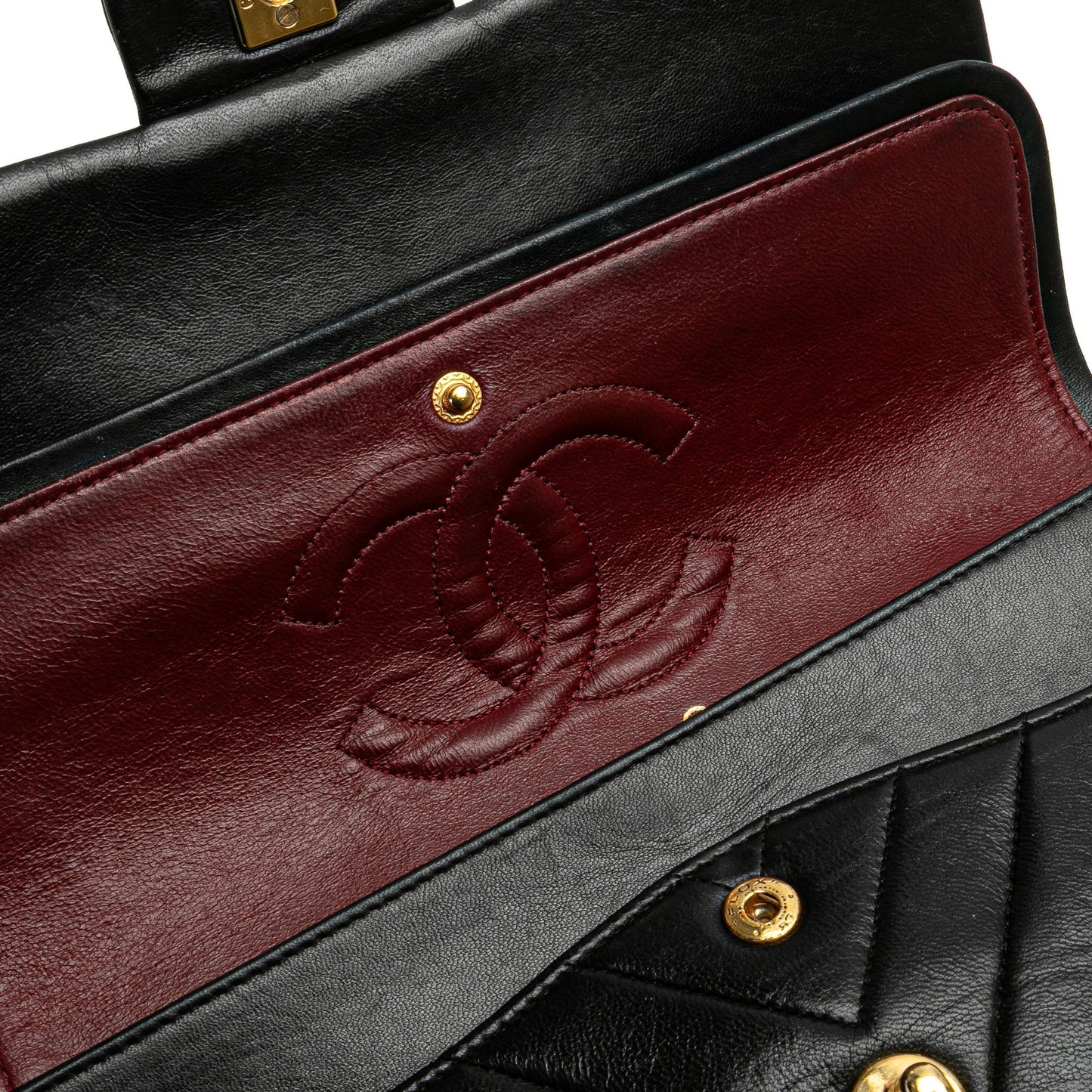 Chanel Medium Classic Chevron Lambskin Double Flap Black