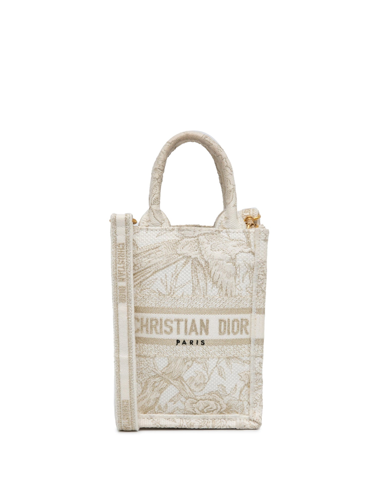 Dior Mini Jardin D'Hiver Vertical Book Tote White