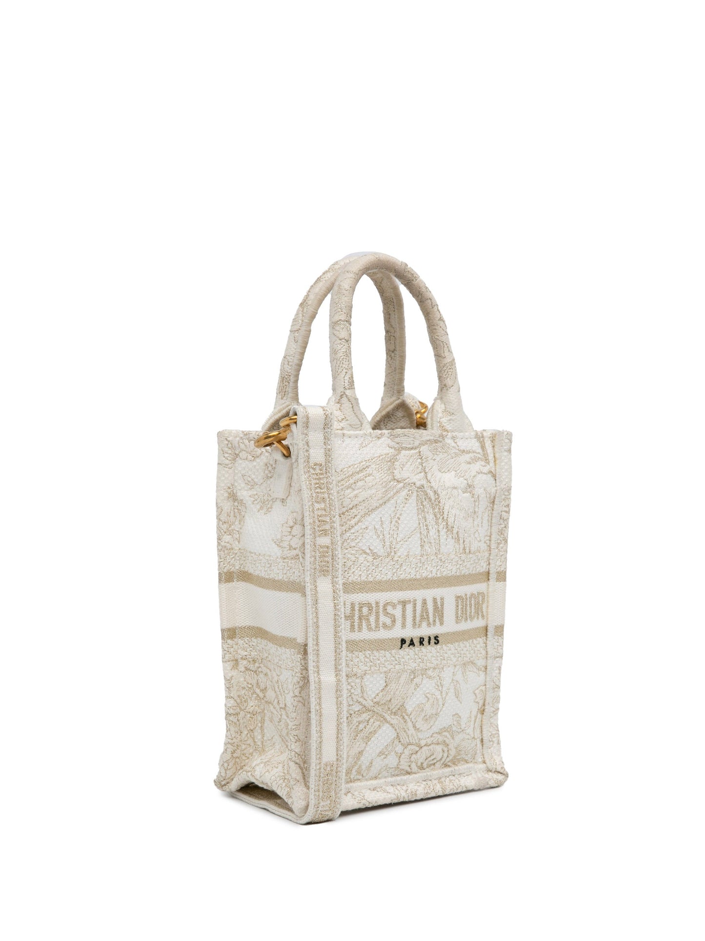Dior Mini Jardin D'Hiver Vertical Book Tote White