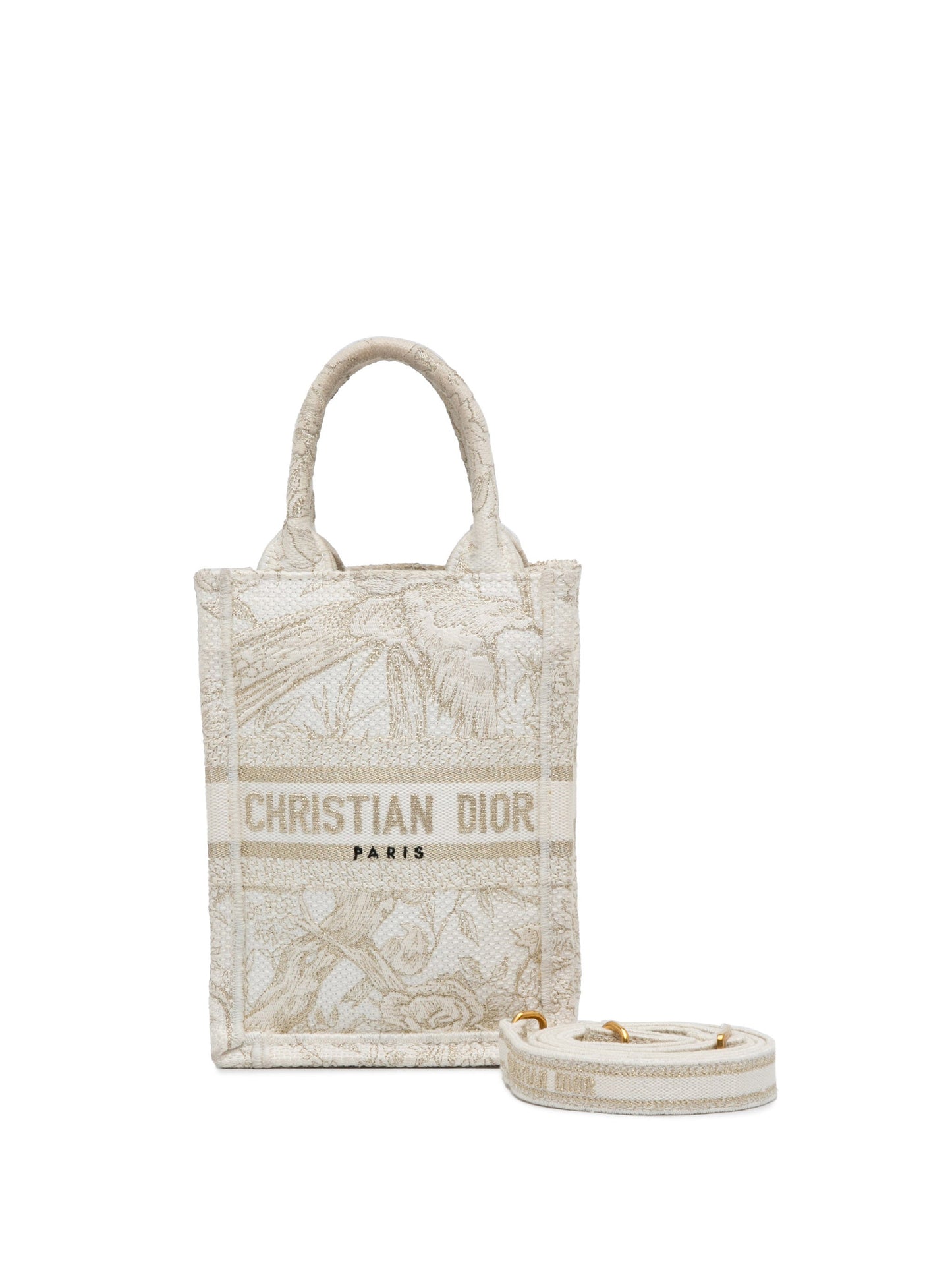 Dior Mini Jardin D'Hiver Vertical Book Tote White