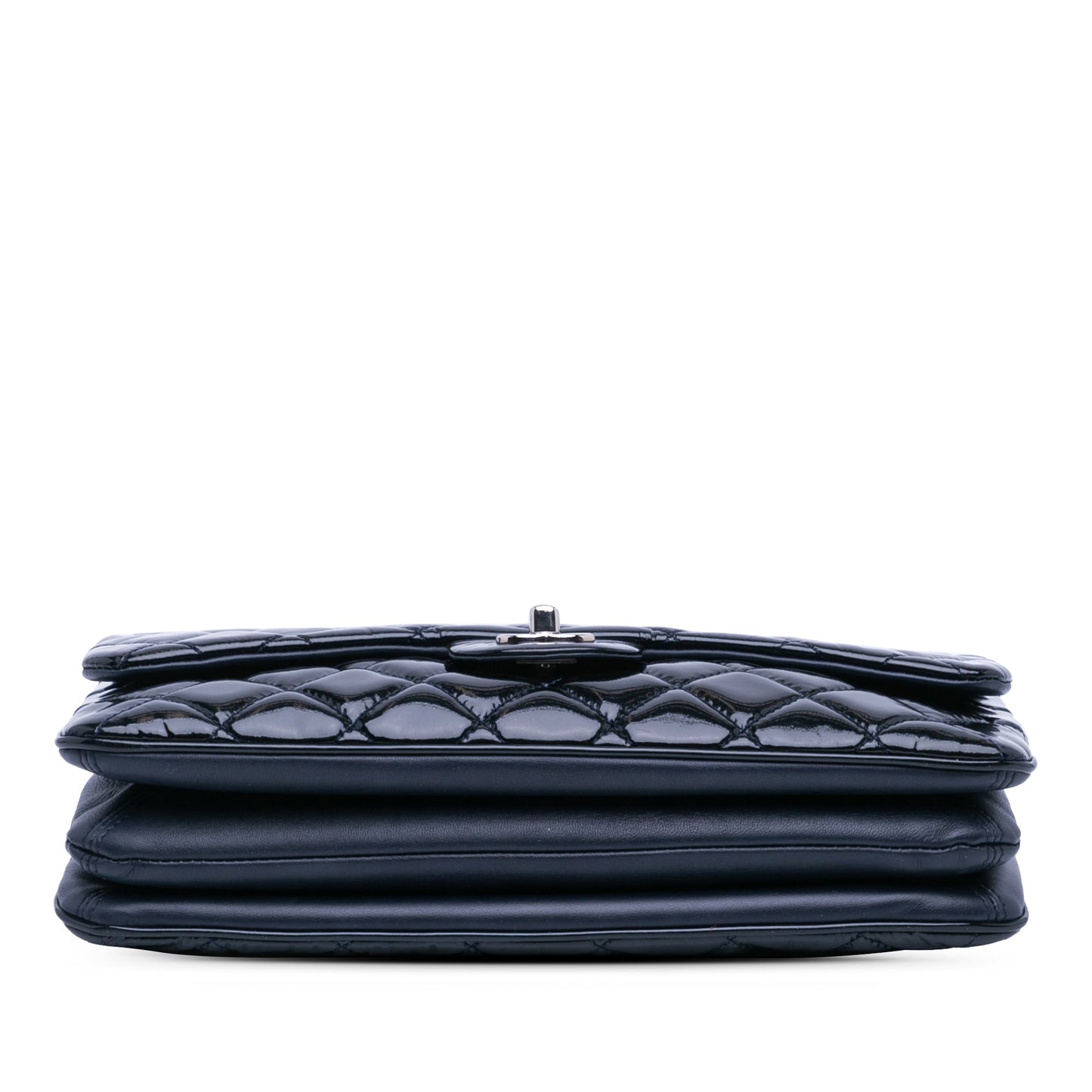 Chanel Jumbo Patent 3 Accordion Flap Blue