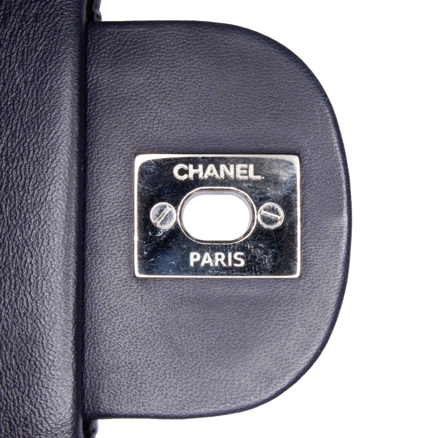 Chanel Jumbo Patent 3 Accordion Flap Blue