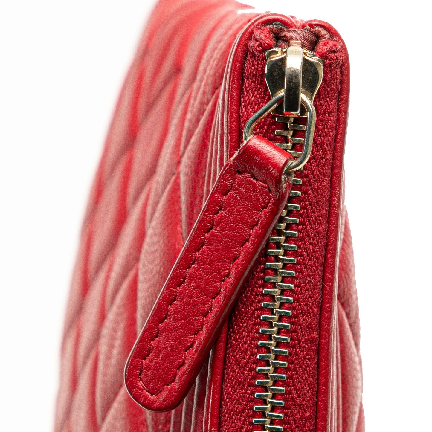 Chanel Medium Quilted Caviar Boy O Case Clutch Red