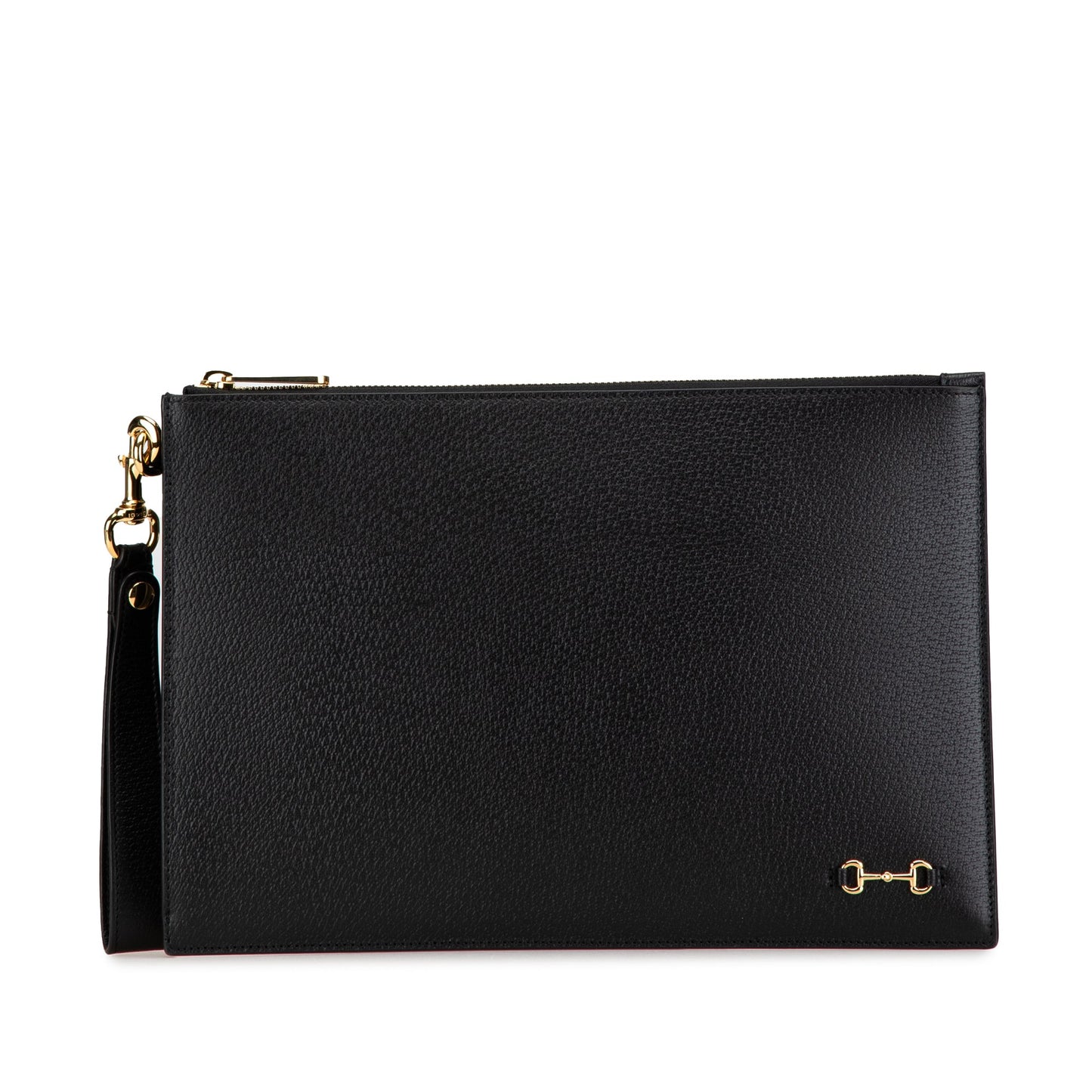 Gucci Leather Horsebit 1955 Zip Clutch Black