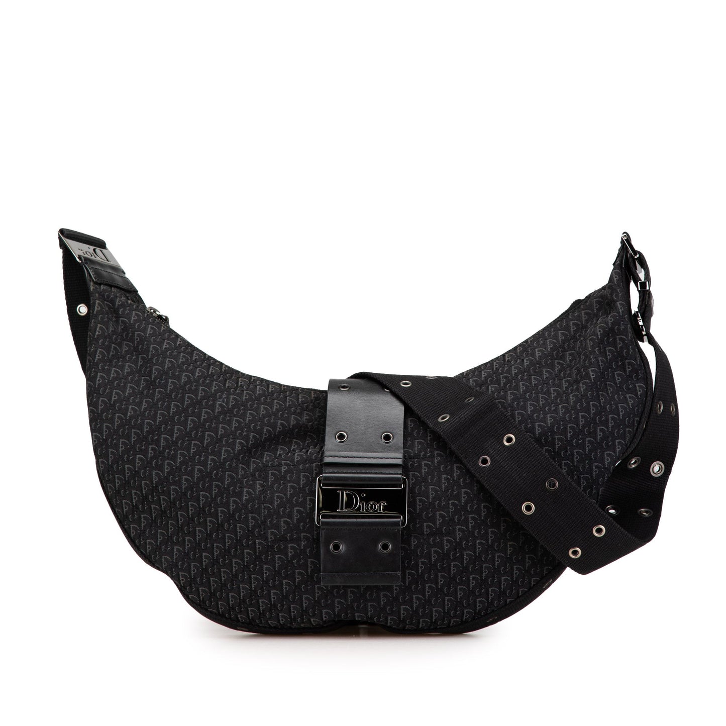 Dior Diorissimo Trotter Canvas Street Chic Hobo Black