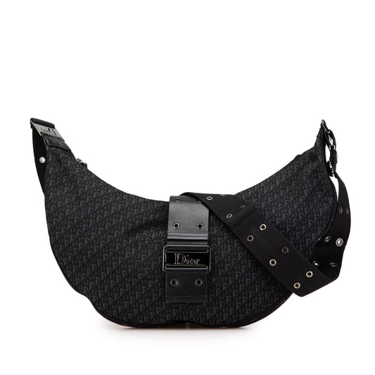 Dior Diorissimo Trotter Canvas Street Chic Hobo Black