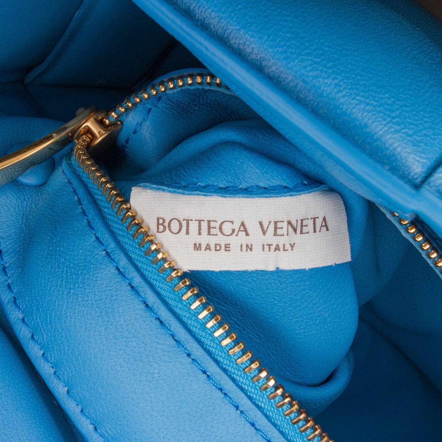 Bottega Veneta Nappa Intrecciato Padded Chain Cassette Satchel Blue