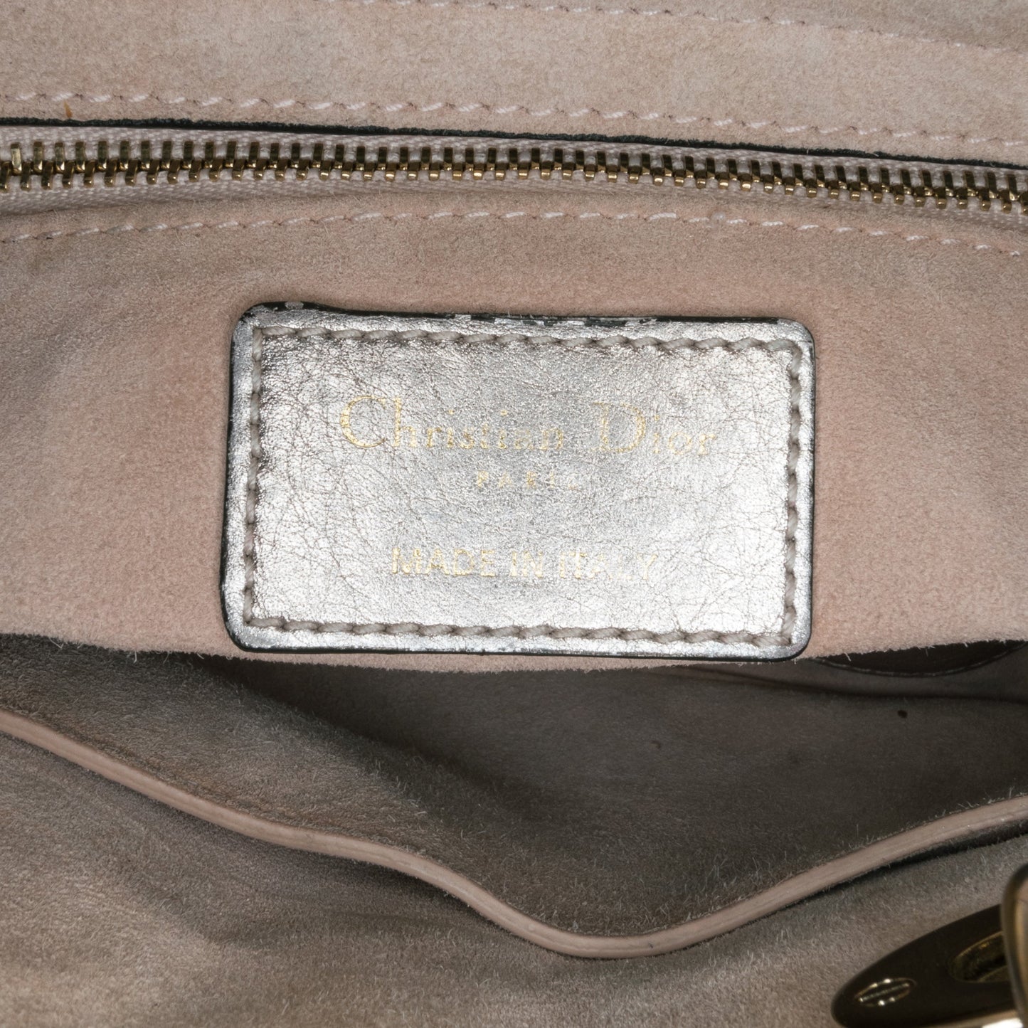Dior Small Metallic Calfskin Cannage Supple Lady Dior Silver