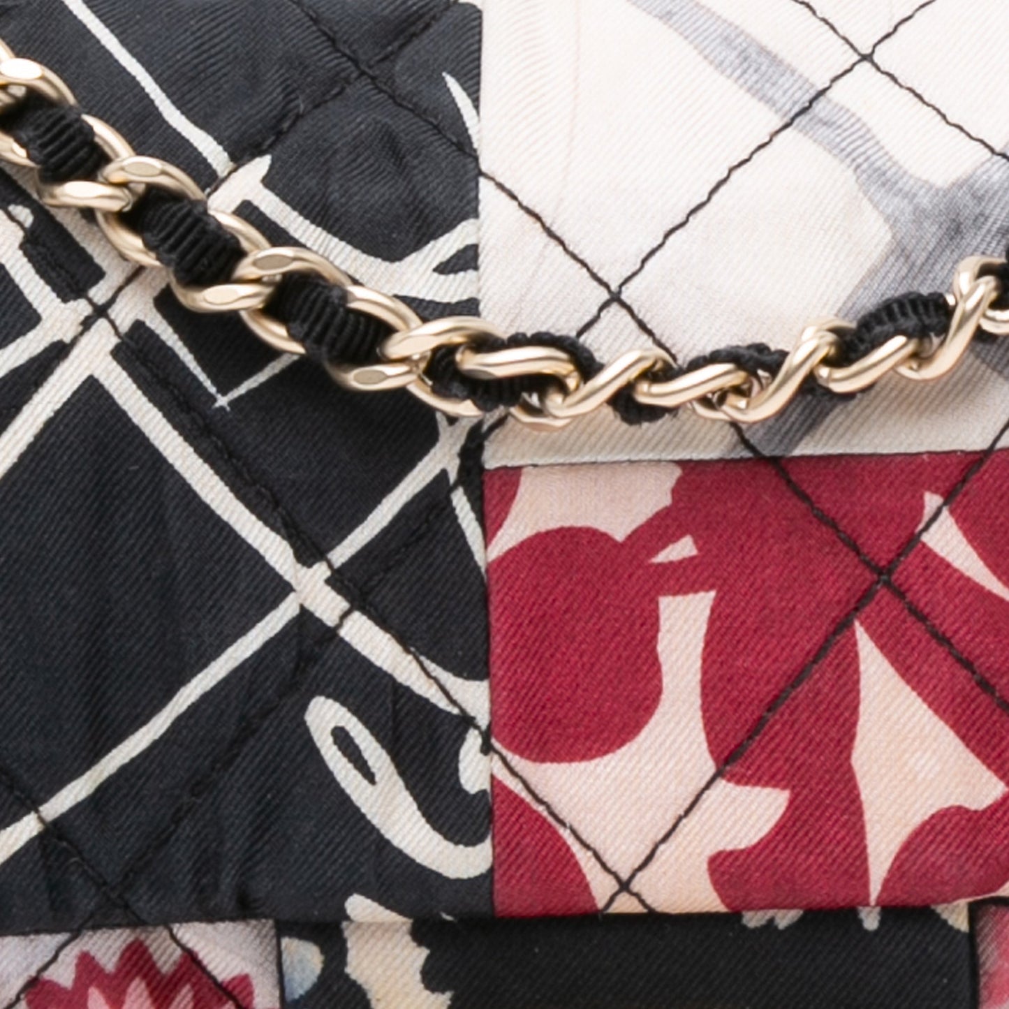 Chanel Mini Rectangular Printed Nylon and Jersey Patchwork Single Flap Multi
