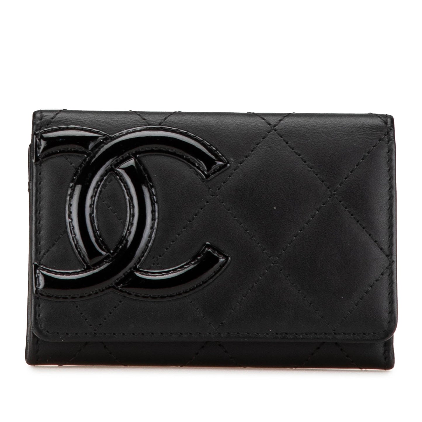 Chanel Lambskin Cambon Ligne Card Holder Black