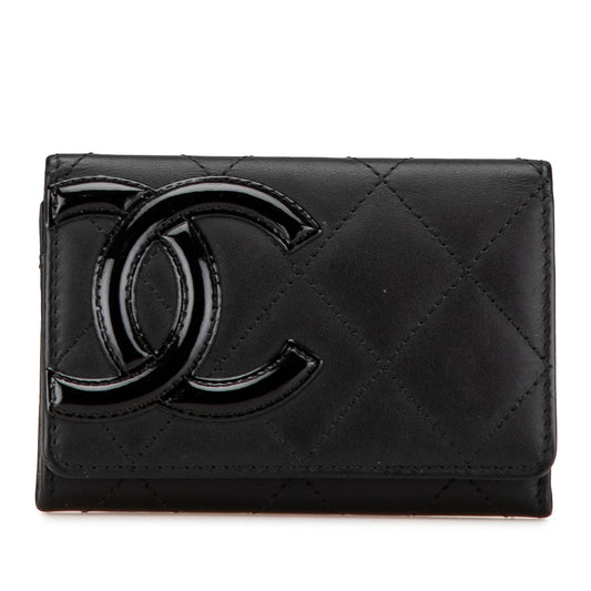 Chanel Lambskin Cambon Ligne Card Holder Black