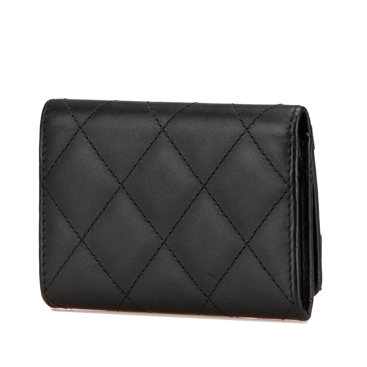 Chanel Lambskin Cambon Ligne Card Holder Black