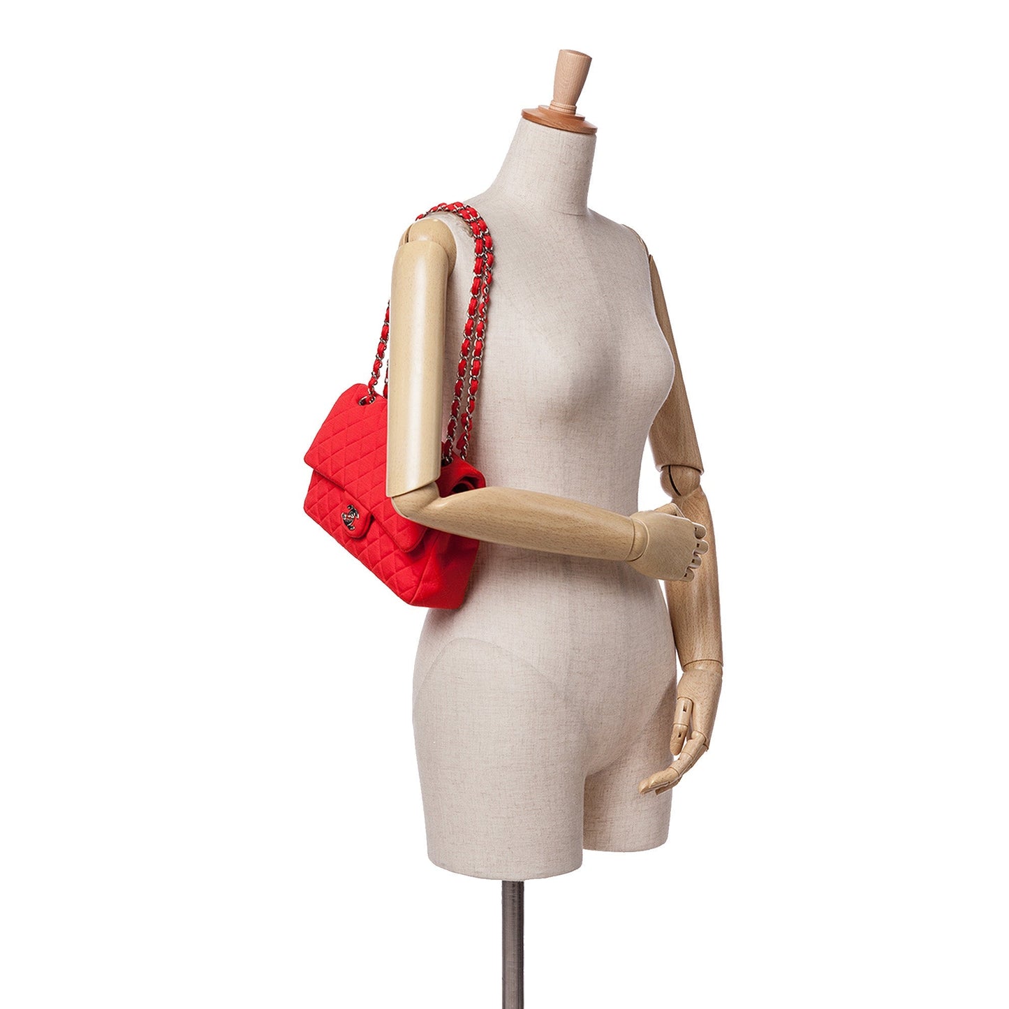 Chanel Medium Classic Jersey Double Flap Red