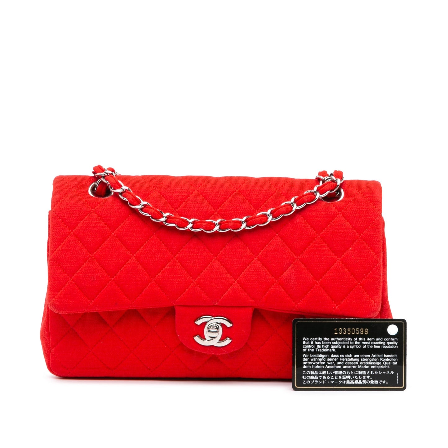 Chanel Medium Classic Jersey Double Flap Red