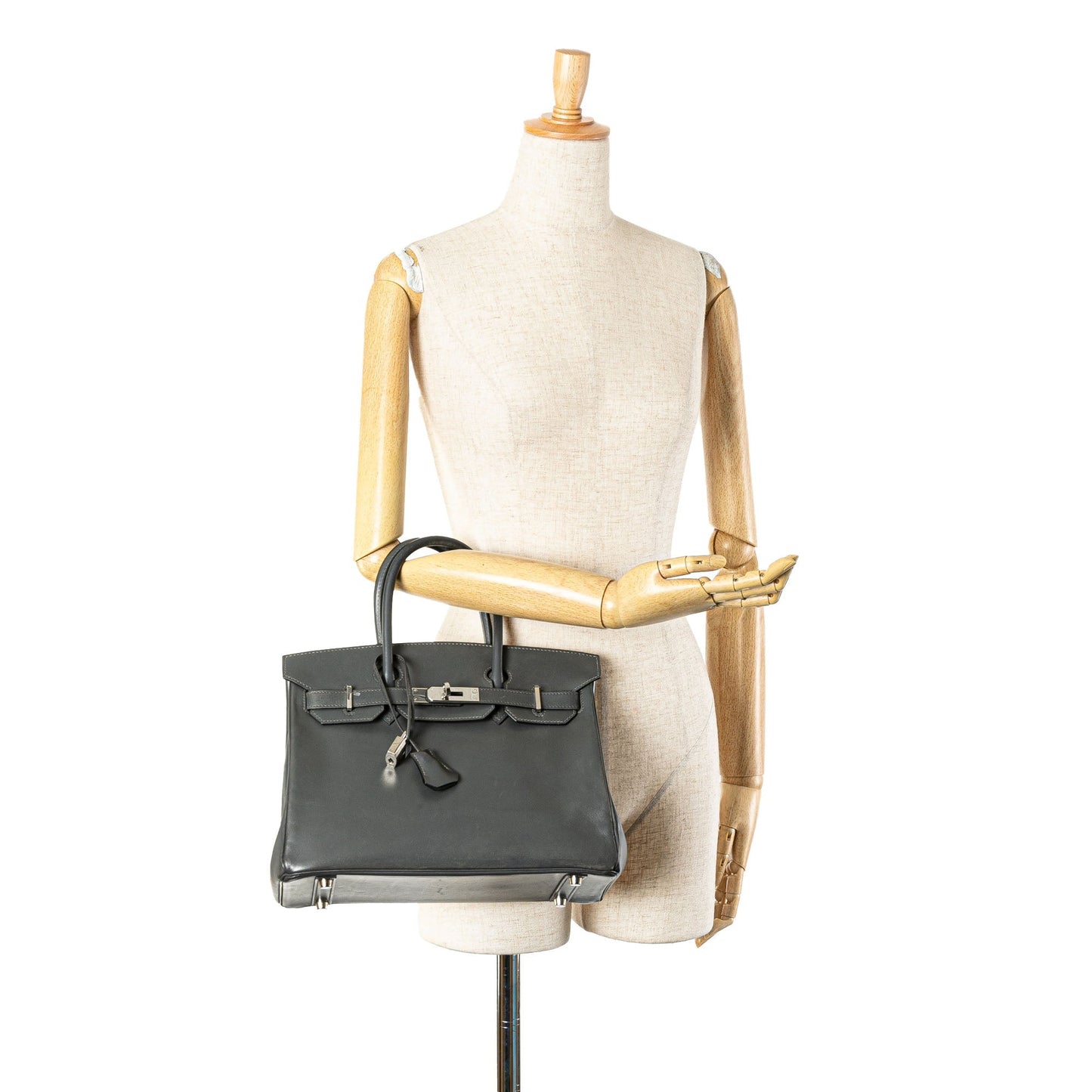 Hermès Box Calf Birkin Retourne 30 Gray