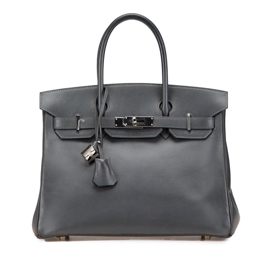Hermès Box Calf Birkin Retourne 30 Gray