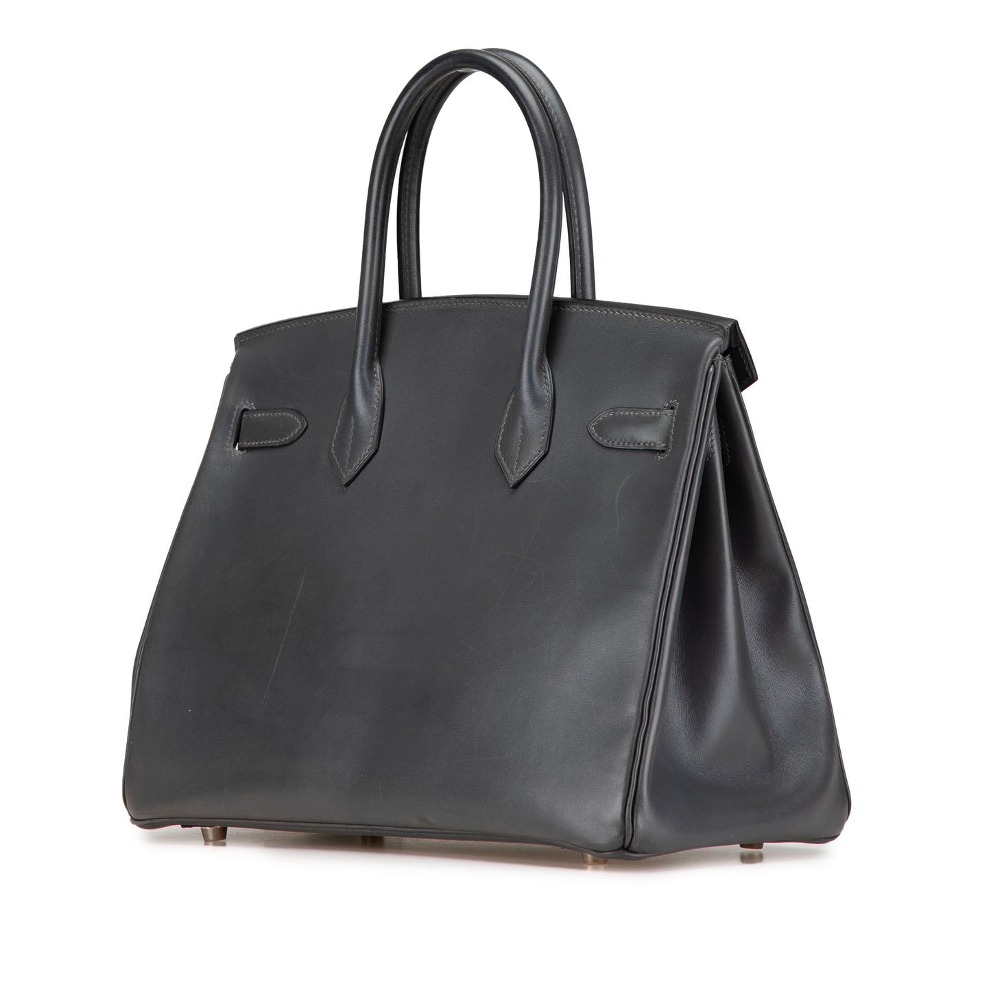 Hermès Box Calf Birkin Retourne 30 Gray