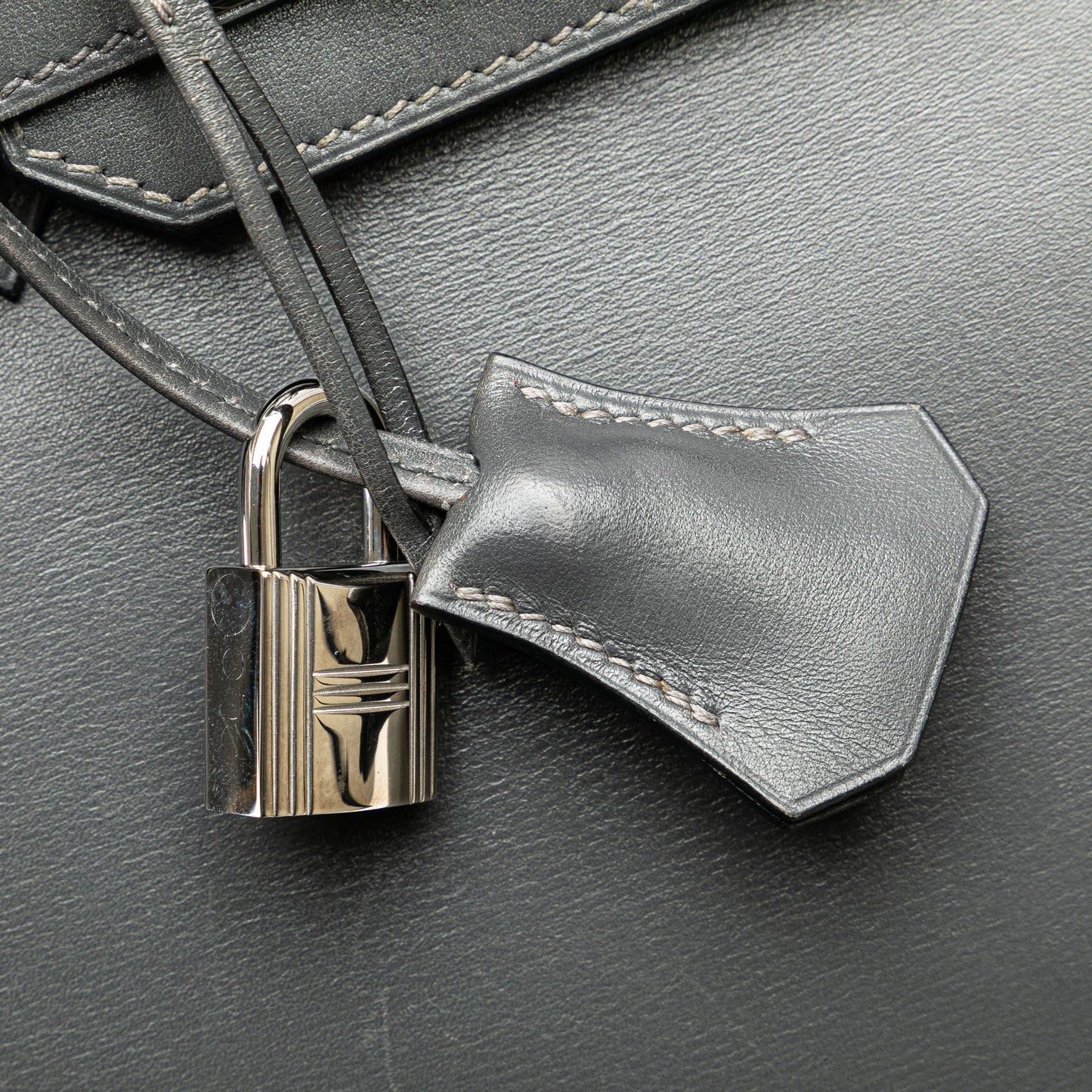 Hermès Box Calf Birkin Retourne 30 Gray