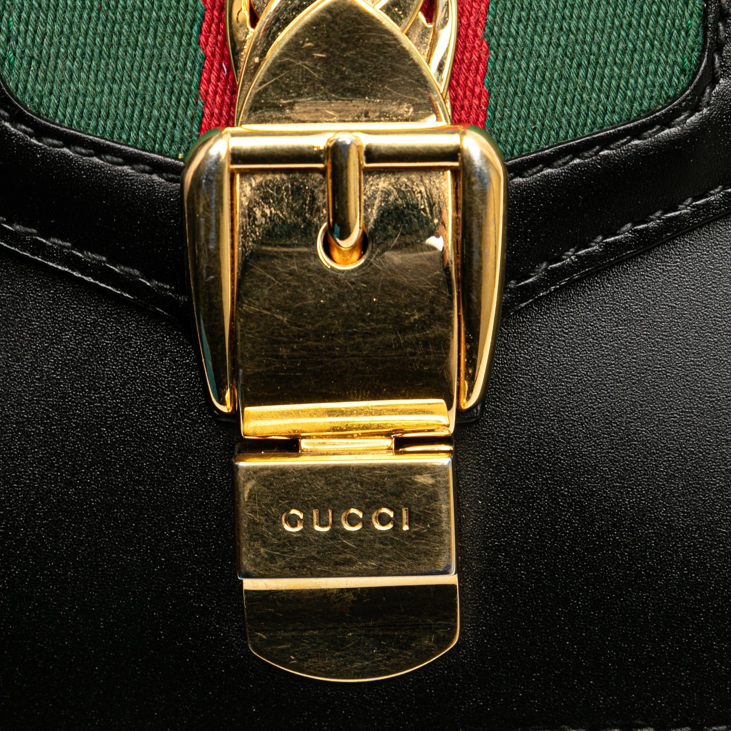 Gucci Mini Sylvie Leather Chain Crossbody Bag Black