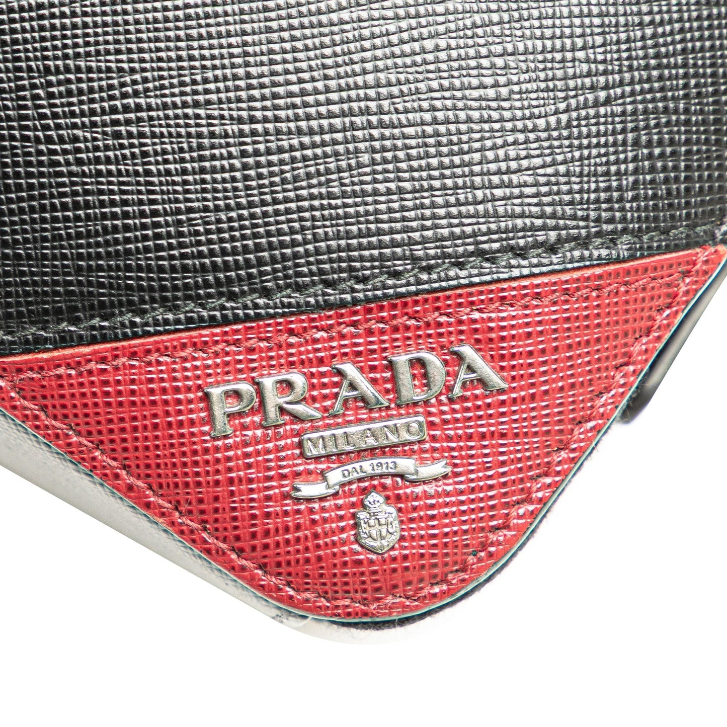 Prada Saffiano Double Zip Travel Pouch Black