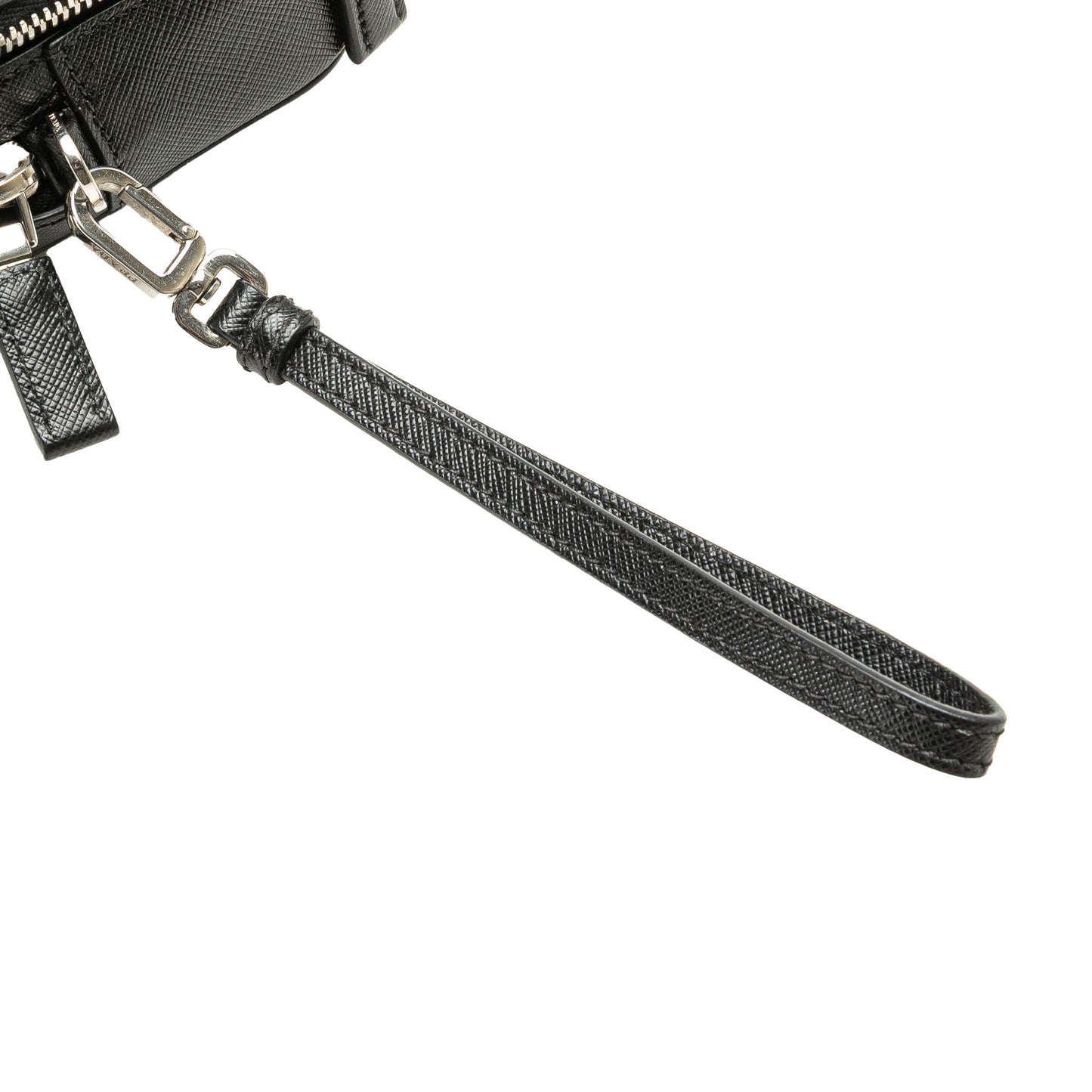 Prada Saffiano Double Zip Travel Pouch Black