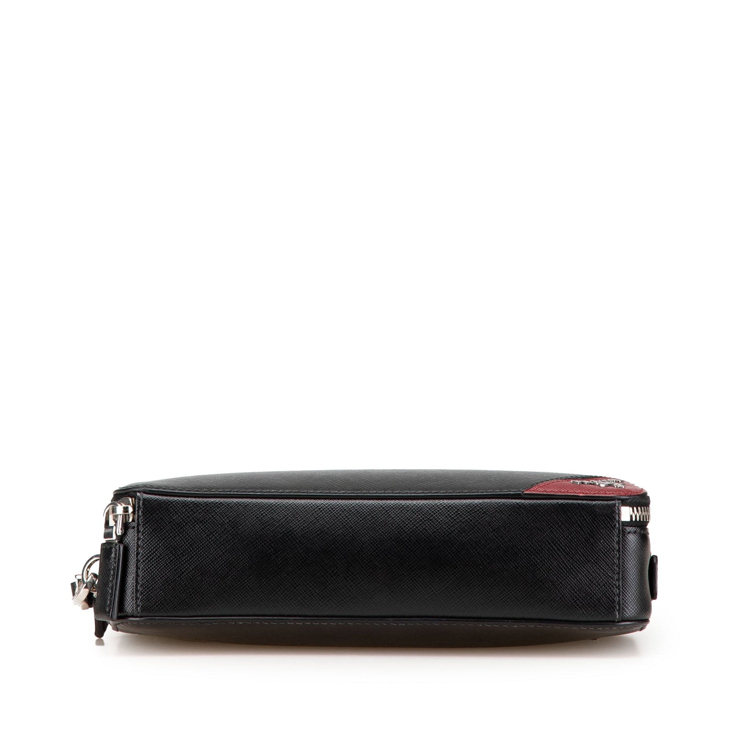 Prada Saffiano Double Zip Travel Pouch Black